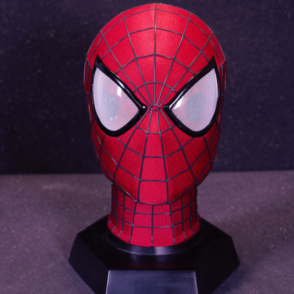 The mask of The Amazing Spider - Man 2, a movie - restored version of Garfield's Peter Parker's mask, handmade