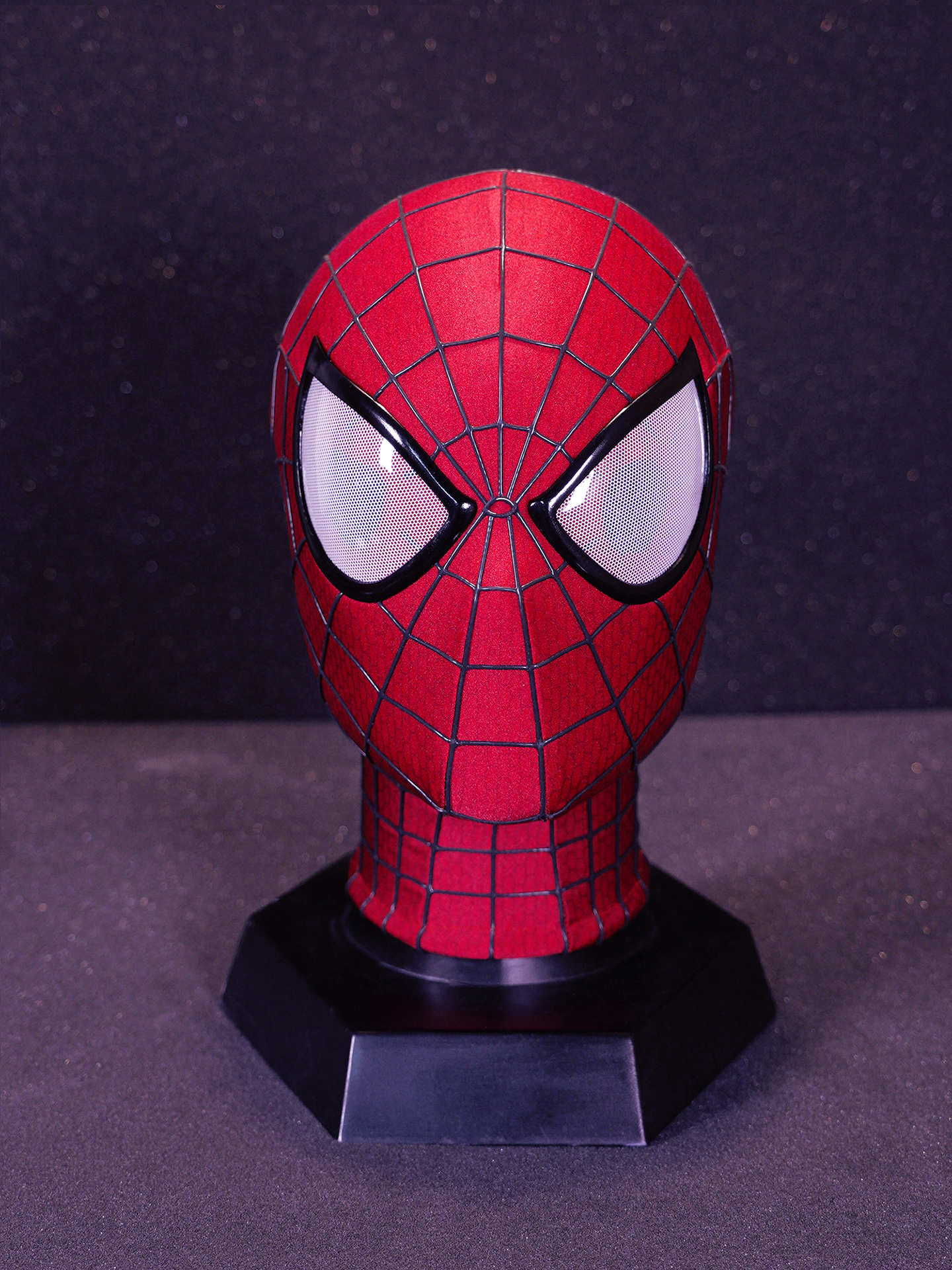 The mask of The Amazing Spider – Man 2, a movie – restored version of Garfield’s Peter Parker’s mask, handmade