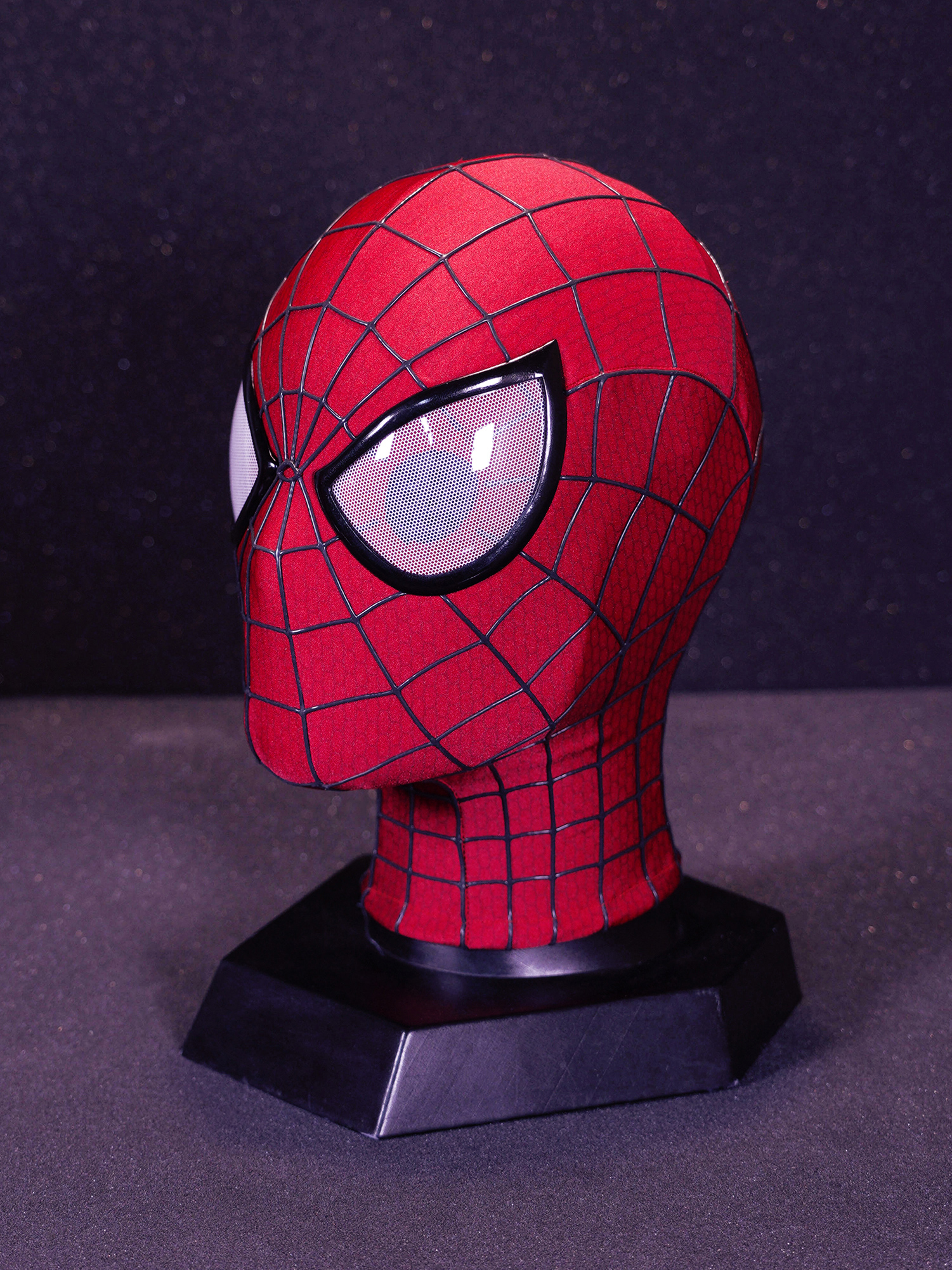 The mask of The Amazing Spider – Man 2, a movie – restored version of Garfield’s Peter Parker’s mask, handmade