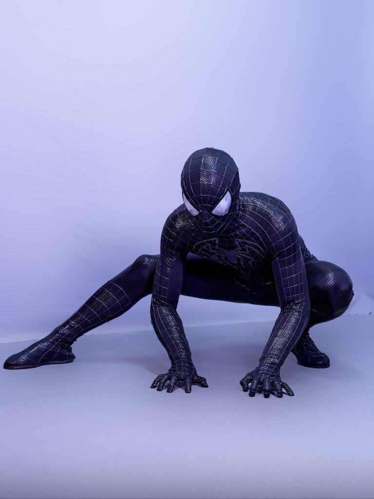 The Venom version of Spider – Man’s suit in “The Amazing Spider – Man 2”, Garfield’s jumpsuit, and movie – replicated custom – made clothing