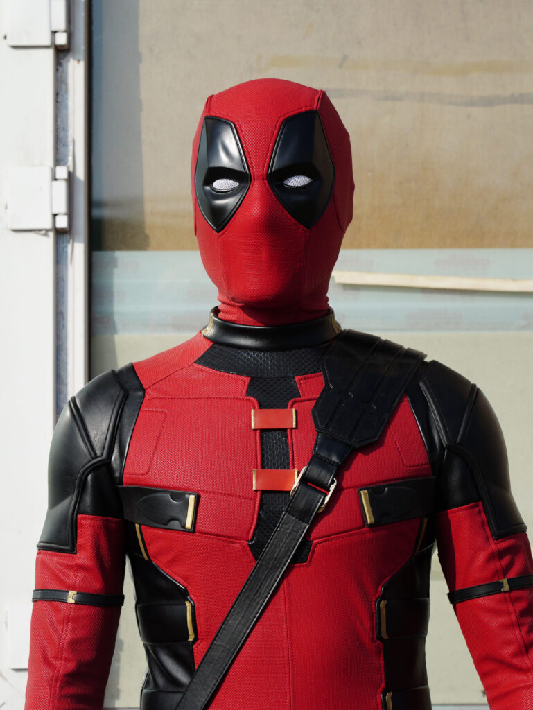 Marvel Deadpool 3 Cosplay Costume, Deadpool Leather Skin-tight Jumpsuit, Men’s Cosplay Outfit