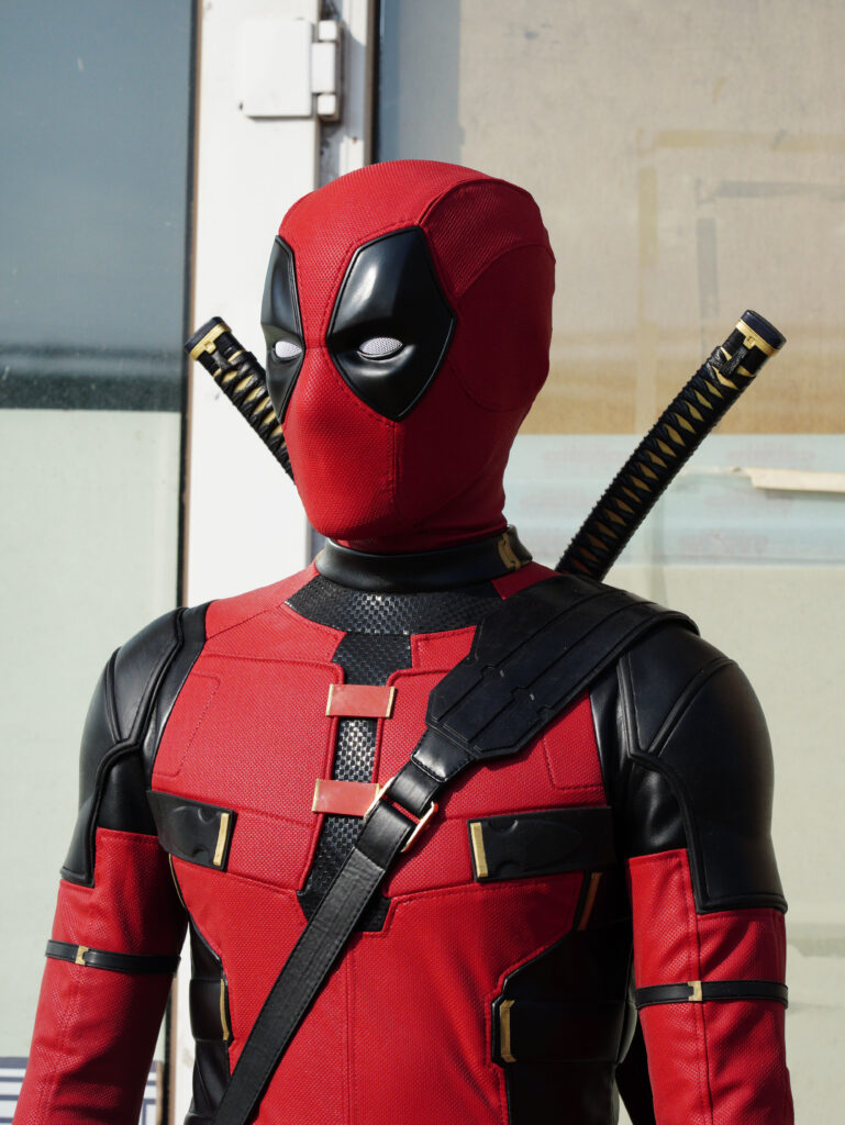 Marvel Deadpool 3 Cosplay Costume, Deadpool Leather Skin-tight Jumpsuit, Men’s Cosplay Outfit